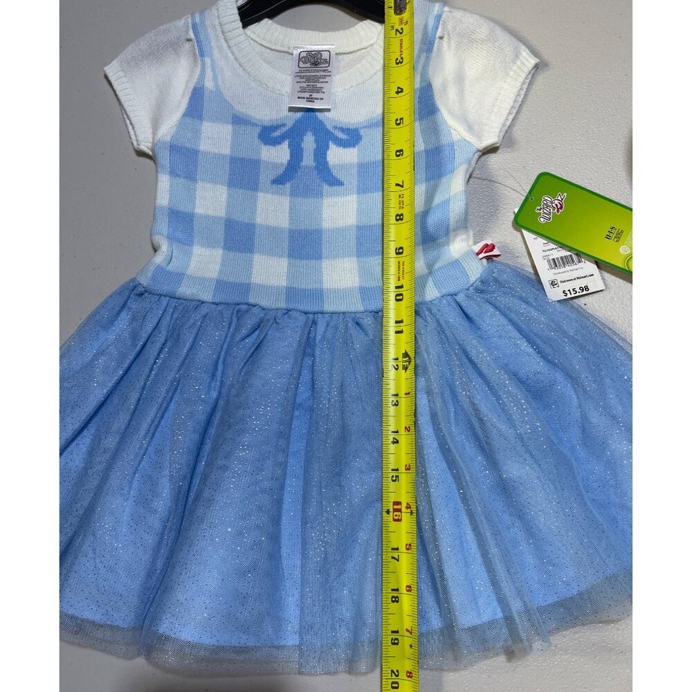 The Wizard Of Oz Dorothy Cosplay Dress 2T White & Blue Acrylic/Polyester - Picture 4 of 9